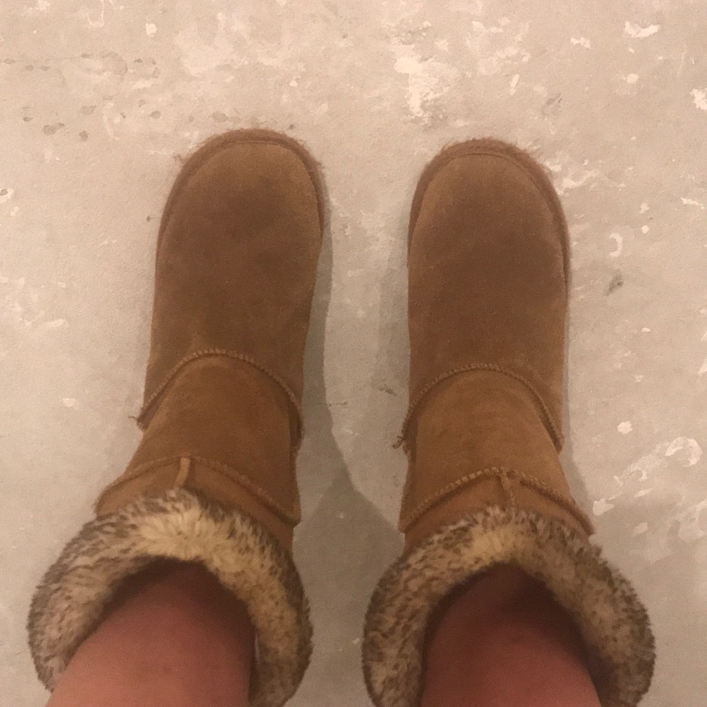 tan furry ugg boots
